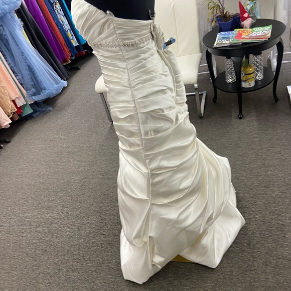 David's Bridal Elegant Cream Wedding Dress - Picture 10 of 16